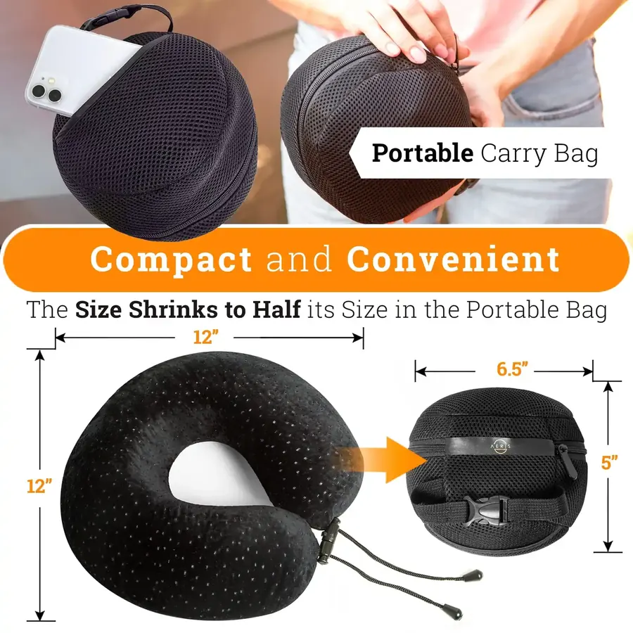 Aeris memory foam travel pillow image 3