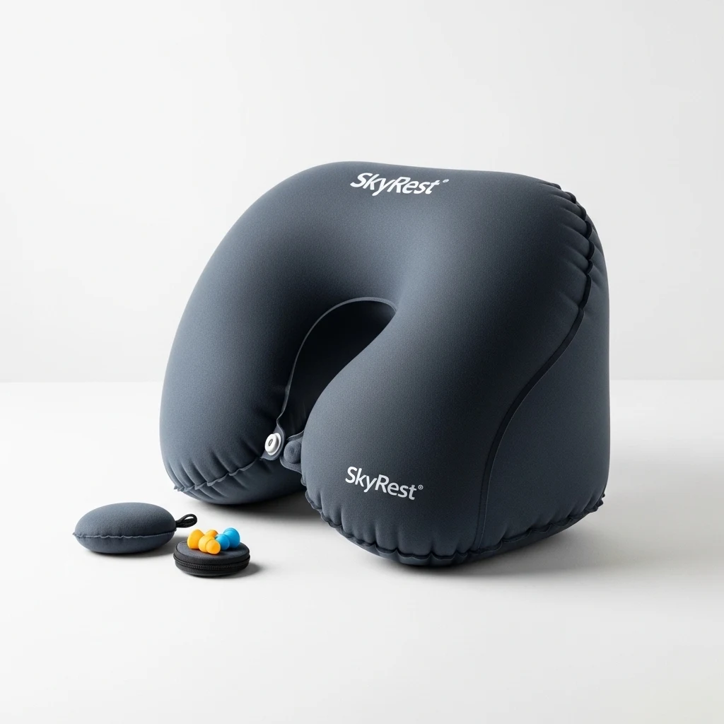 SkyRest inflatable airplane pillow